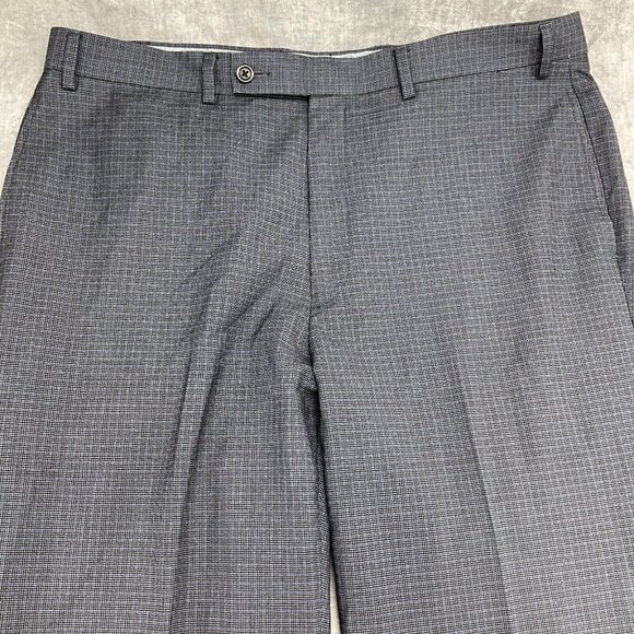 Lauren Ralph Lauren Pants Men 36W x 34L Black Blue Houndstooth Check Dress Caree - Picture 2 of 13